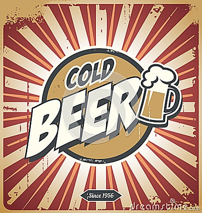 Vintage beer poster Vector Illustration