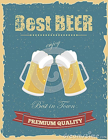 Vintage beer poster Vector Illustration