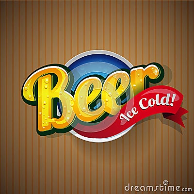 Vintage beer poster sign vector Vector Illustration