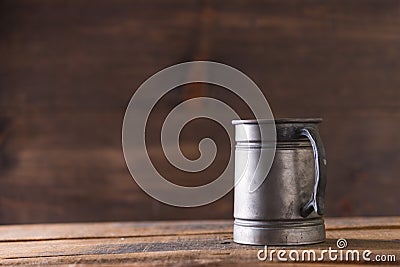 vintage beer solid iron mug Stock Photo