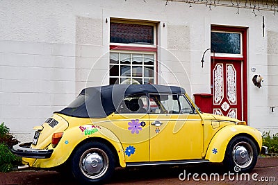 Vintage Beetle Convertible Car Editorial Stock Photo