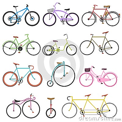 Vintage bicycle flat vector illustration. Vector Illustration