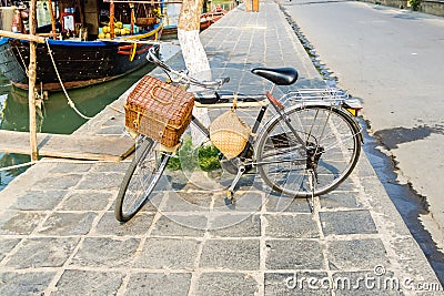 Vintage bicycle on streets Editorial Stock Photo