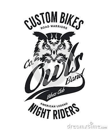 Vintage bikers club t-shirt vector logo on white background Vector Illustration