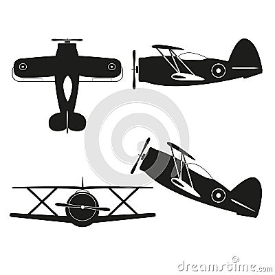 Vintage biplane Vector Illustration