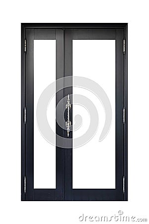 black metal door frame isolaed on a white background Stock Photo