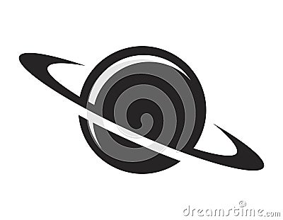 Vintage black saturn planet icon Vector Illustration