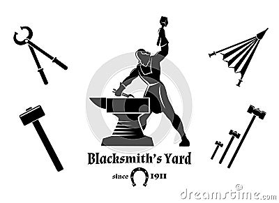 Vintage blacksmith Vector Illustration