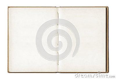 Vintage blank open notebook Stock Photo