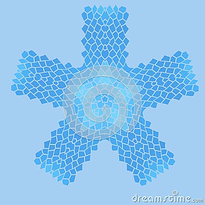 Vintage blue with black mosaic petal flower Vector Illustration