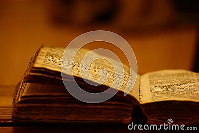 Vintage book candle Stock Photo