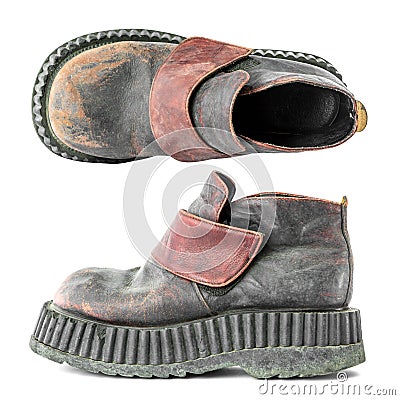 Vintage boots isolate Stock Photo