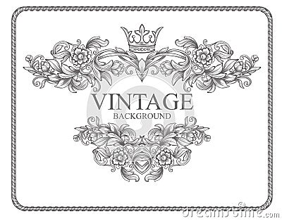 Vintage border frame Vector Illustration