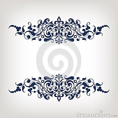 Vintage border frame decorative ornate calligraphy vector Vector Illustration