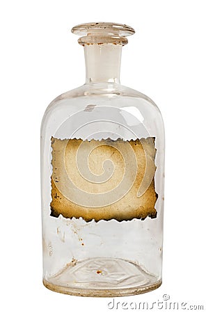 Vintage bottle isolated. Stock Photo