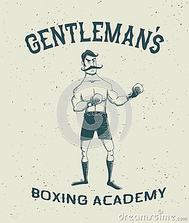 Vintage boxer Vector Illustration