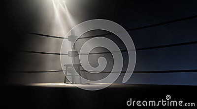 Vintage Boxing Corner And Stool Stock Photo