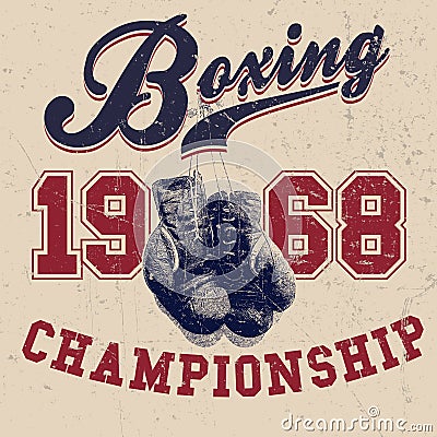 Vintage Boxing Gloves Vector Illustration Vector Illustration