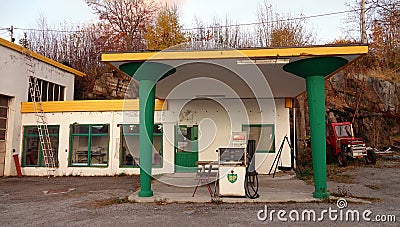 Vintage BP Gasstation in Tingvoll in Norway Stock Photo