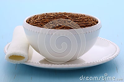 Vintage bran cereal breakfast Stock Photo