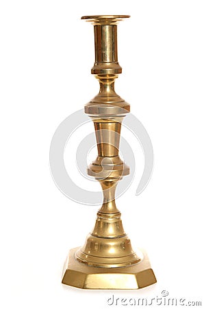 Vintage brass candle stick holder Stock Photo