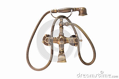 Vintage brass douche Stock Photo