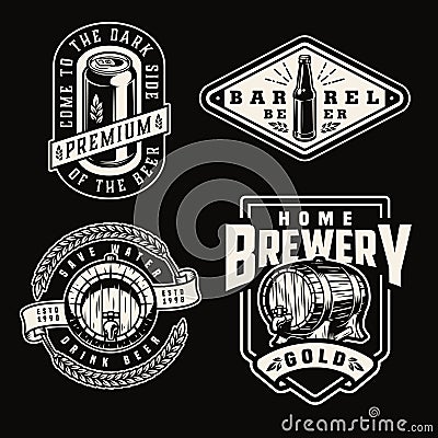 Vintage brewery emblems Vector Illustration