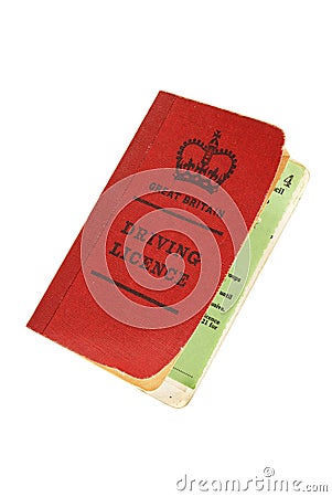 Vintage British driving licence Stock Photo