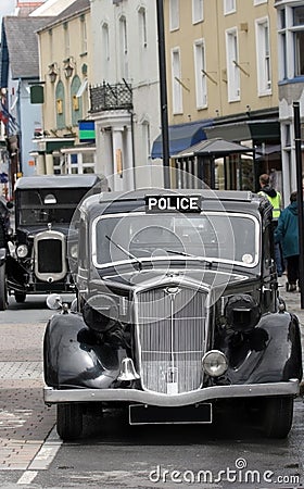 Vintage British Police Car Stock Photo