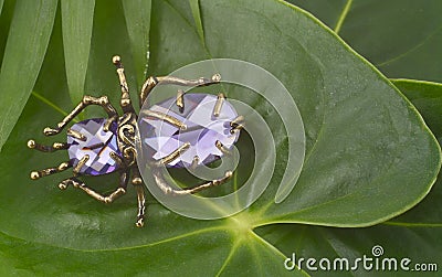 Vintage brooch with gems Stock Photo