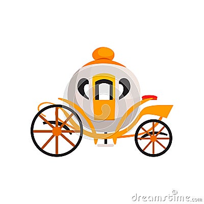 Vintage brougham, fairy tale carriage vector Illustration on a white background Vector Illustration