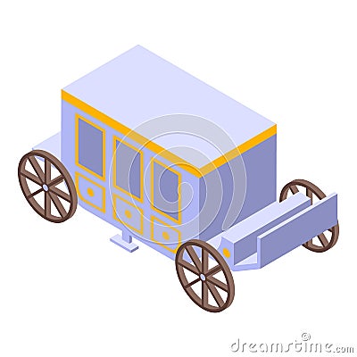 Vintage brougham icon, isometric style Vector Illustration