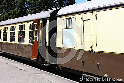 Vintage brown train carriages Stock Photo