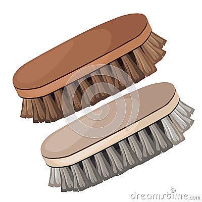 Vintage brush for cleaning shoes and clothes Vector Illustration