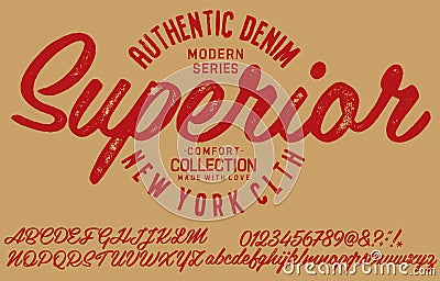 Vintage brush script lettering font Vector Illustration