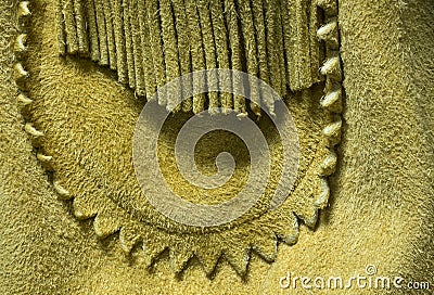 Vintage Buckskin Leather Coat Detail Stock Photo