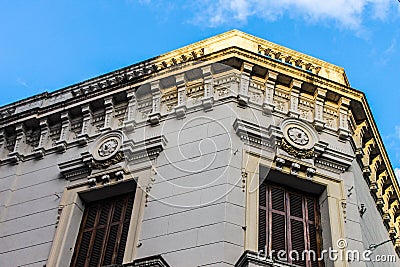 Street Historic Facade Texture Building Glass Stock Photo