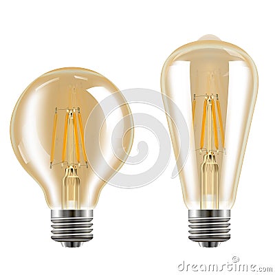 Vintage bulb. Edison lamp. Realistic light concept Vector Illustration