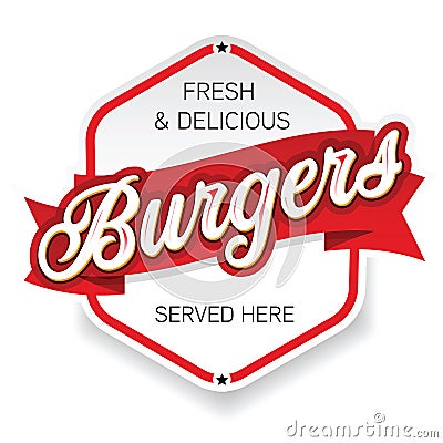 Vintage Burgers sign logo lettering Vector Illustration
