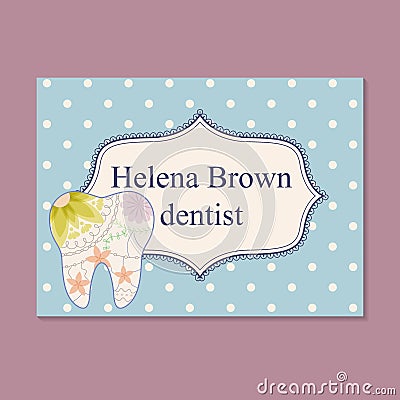 Vintage business card for dentist Stock Photo