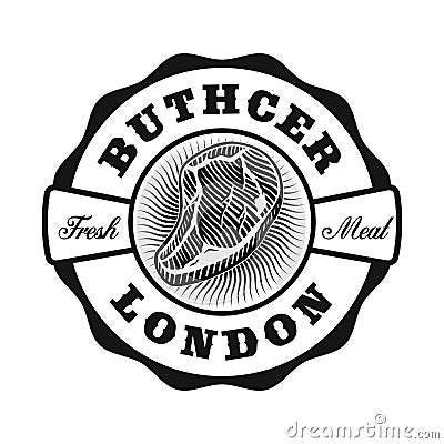 A vintage butcher shop emblem Vector Illustration