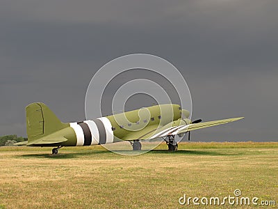 Vintage C-47 military transport aircraft Stock Photo