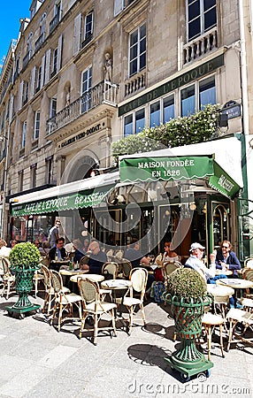 The vintage cafe de Belle epoque, Paris, France Editorial Stock Photo