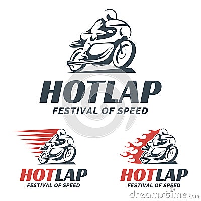 Vintage cafe racer motorcycle logo isolated on white background. Vector Illustration