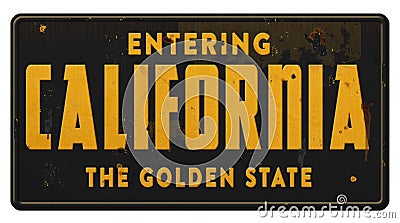 California State Sign Highway Freeway Road Grunge The Peach State Stock Photo