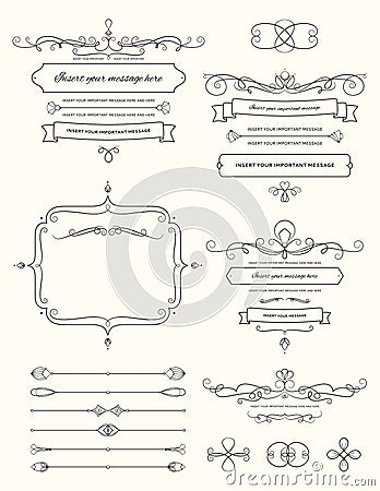 Vintage Calligraphy Design Elements Two Vector Illustration