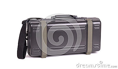 Vintage camera hardcase, isolated Stock Photo