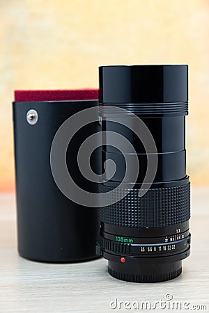 Vintage camera lens for slr dslr or mirrorless photography Stock Photo