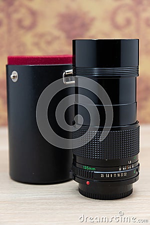 Vintage camera lens for slr dslr or mirrorless photography Stock Photo