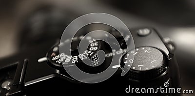 Vintage Camera Shutter Speed Dial Photography Art Stock Photo